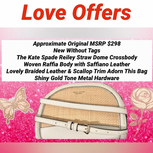 kate spade Handbags - Kate Spade Reiley Straw Dome Crossbody Bag
NWOT Combo Raffia & Saffiano Leather